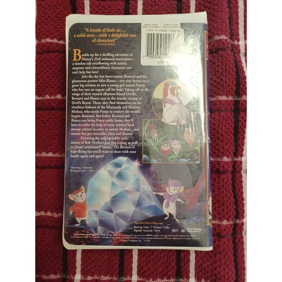 Walt Disney's The Rescuers Movie VHS Masterpiece Collection New Sealed Clamshell - Picture 3 of 3